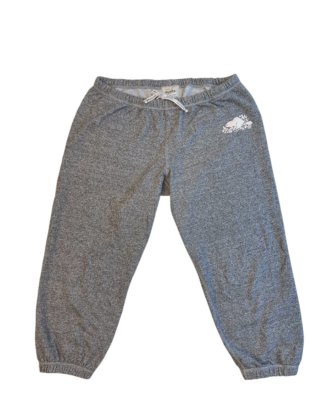 Roots Charcoal Grey Cropped Drawstring Joggers